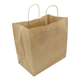 Buste Shopper in Carta Marrone 80g/m² 30+18x29cm (25 Pezzi)