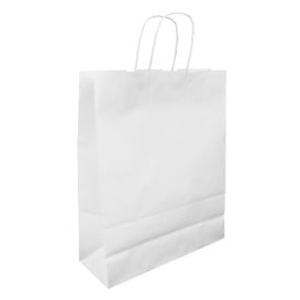 Buste Shopper in Carta Bianca 100g/m² 32+12x41cm (200 Pezzi)