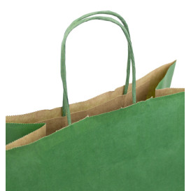 Buste Shopper in Carta Verde 80g/m² 26+14x32cm (50 Pezzi)