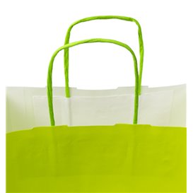 Buste Shopper in Carta Verde 100g/m² 22+9x23cm (25 Pezzi)