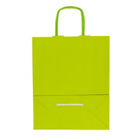 Buste Shopper in Carta Verde 100g/m² 22+9x23cm (25 Pezzi)