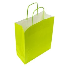 Buste Shopper in Carta Verde 100g/m² 22+9x23cm (25 Pezzi)