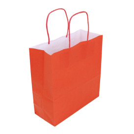 Buste Shopper in Carta Rosso 100g/m² 22+9x23cm (25 Pezzi)