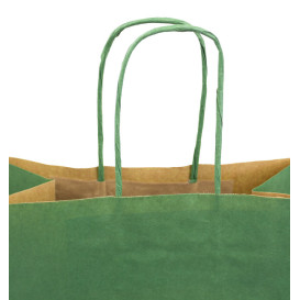 Buste Shopper in Carta Verde 80g/m² 20+10x29cm (50 Pezzi)