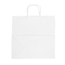 Buste Shopper in Carta Bianca 100g/m² 35+18x34cm (25 Pezzi)