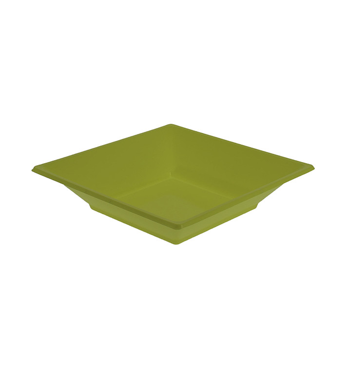 Piatto Plastica Fondo Quadrato Pistacchio 170mm (5 Pezzi)