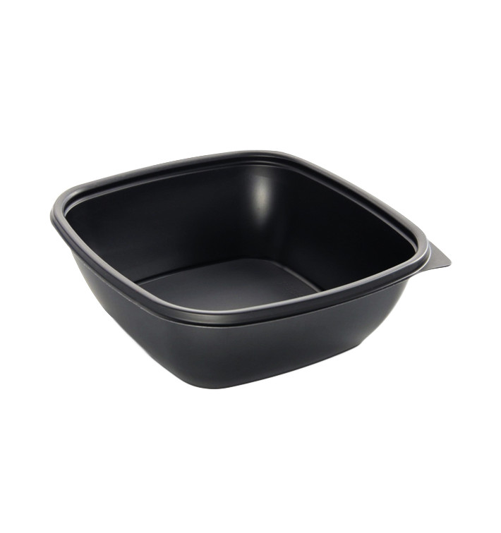 Contenitori di Plastico PP Nero 750ml 16,5x16,5x6cm (50 Pezzi)