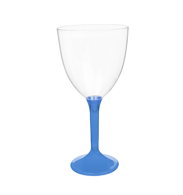 Calice Plastica Vino Gambo Blu Transp. 300ml 2P (200 Pezzi)