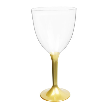 Calice Riutilizzabile PS Cristal Piede Oro Vino 300ml 2P (200 Pezzi)