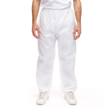 Pantalone Industriale in TNT di PP Bianco 30gr. (1 Pezzo)