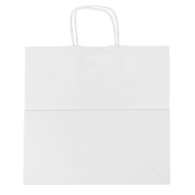 Buste Shopper in Carta Bianca 100g/m² 27+14x26cm (25 Pezzi)