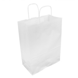 Buste Shopper in Carta Bianca 100g/m² 25+13x33cm (200 Pezzi)