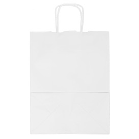 Buste Shopper in Carta Bianca 100g/m² 25+13x33cm (200 Pezzi)