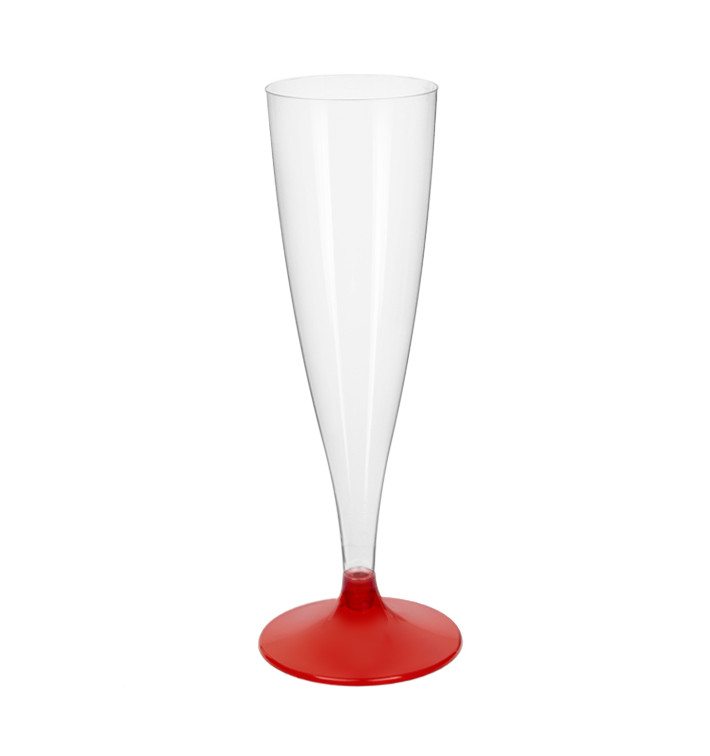 Flute Plastica Gambo Red Transp. 140ml 2P (400 Pezzi)