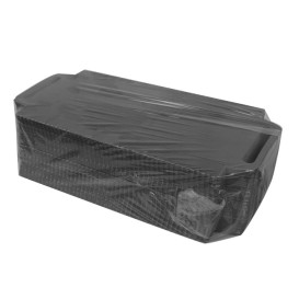 Vassoio Cartone Rettangolo Nero Manici 30x12 cm (600 Pezzi)