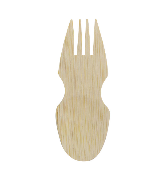 Forchetta Spork Bambu Degustazione 9cm (20 Pezzi)