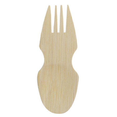 Forchetta Spork Bambu Degustazione 9cm in scatola (20 Pezzi)