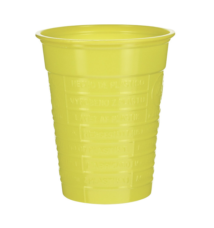 Bicchiere di Plastica PS Giallo 200ml Ø7cm (1.500 Pezzi)