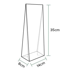 Sacchetti di Polipropilene BOPP Base Quadrata 14x35+8cm G160 (100 Pezzi)