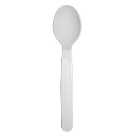 Cucchiaio Riutilizzabile Durevole PP Bianco 18,5cm (6 Pezzi)