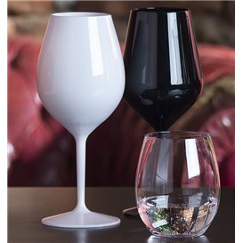 Bicchiere con piede in vetro per acqua vino cocktail da 25 cl set da 3 da