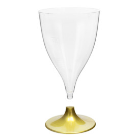 Calice Riutilizzabile PS Cristal Piede Oro Vino 200ml 2P (400 Pezzi)