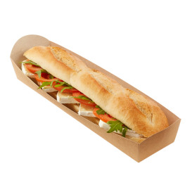 Vassoio Kraft per Baguette 500ml 24,8x6cm (500 Uds)