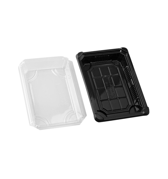 Imballaggi e Coperchio Sushi PLA Nero 13,0x18,0 cm (600 Pezzi)