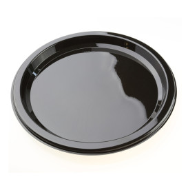 Piatto di Plastica Tondo Nero 18 cm (25 Pezzi)