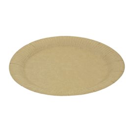 Piatto in Cartone Rondo “Radial” Kraft Ø23cm 200gr/m² (50 Pezzi)