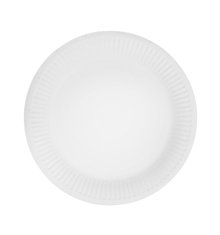 Piatto in Cartone Rondo “Radial” Bianco Ø18cm 200gr/m² (650 Pezzi)