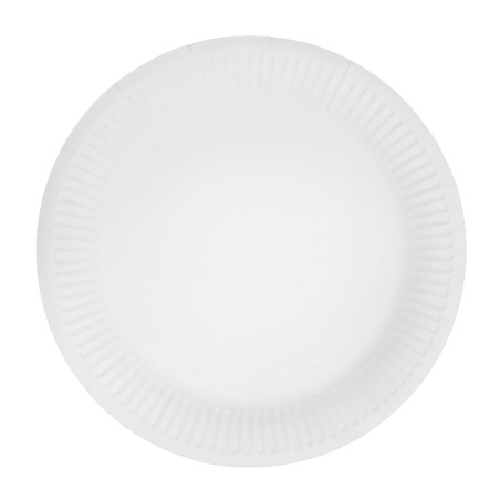 Piatto in Cartone Rondo “Radial” Bianco Ø18cm 200gr/m² (650 Pezzi)