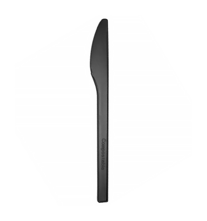 Coltello in CPLA Biodegradabile Nero 17cm (1.000 Pezzi)