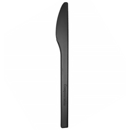 Coltello in CPLA Biodegradabile Nero 17cm (1.000 Pezzi)