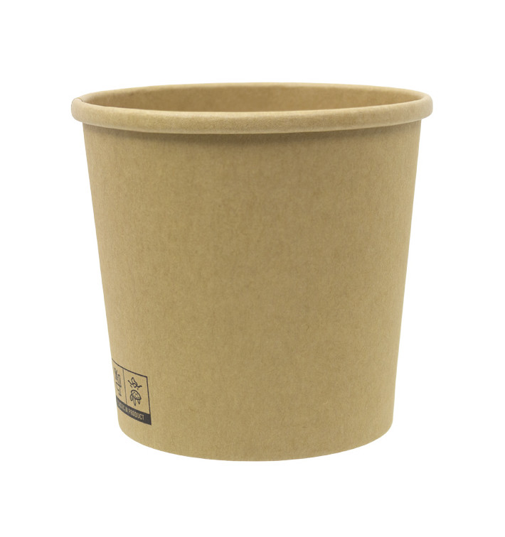 Contenitore di Cartone Kraft 750ml Ø11,6cm (25 Pezzi)