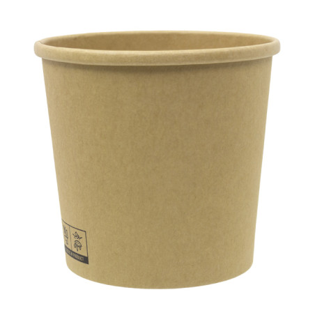 Contenitore di Cartone Kraft-Kraft 750ml Ø11,7cm (375 Pezzi)