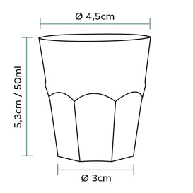 Bicchiere Riutilizzabile Infragibile PP Cicchetto Trasp. Ø4,5cm 50ml (50 Pezzi)