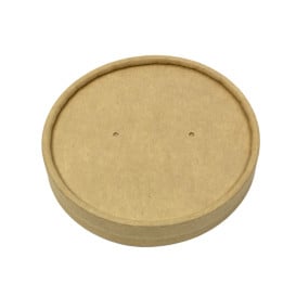 Coperchio in Cartone Kraft per Contenitore da Ø9,5cm (25 Pezzi)