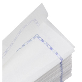 Tovagliolo di Carta "Zigzag" Bianco Decorato 14x14cm (250 Pezzi)