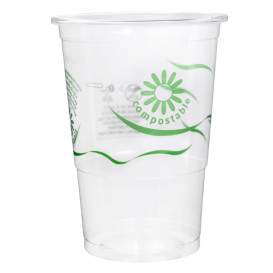 Bicchiere in PLA Biodegradabile Trasparente 250ml Ø7,3cm (25 Pezzi)