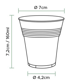 Bicchiere di Plastica PS Vending Trasparente 160 ml (3000 Pezzi)