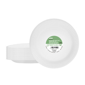 Piatto in Cartone Rondo “Radial” Bianco Ø18cm 200gr/m² (650 Pezzi)