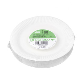 Piatto in Cartone Rondo “Radial” Bianco Ø18cm 200gr/m² (650 Pezzi)