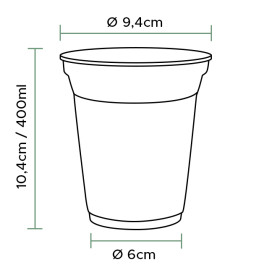 Bicchiere in PLA Biodegradabile Trasparente 310ml Ø7,8cm (1250 Pezzi)