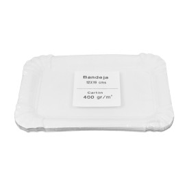 Vassoio di Cartone Rettangolare Bianco 12x19cm (700 Pezzi)