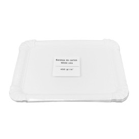 Vassoio di Cartone Rettangolare Bianco 18x24cm (600 Pezzi)