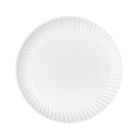 Piatto di Carta Tondo Bianco Ø23cm 450g/m² (50 Pezzi)