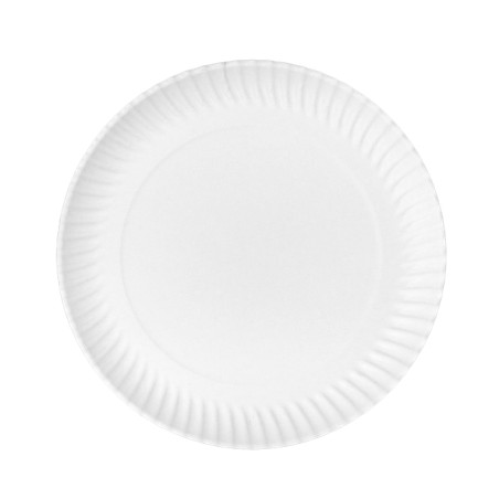 Piatto di Carta Tondo Bianco Ø23cm 450g/m² (50 Pezzi)