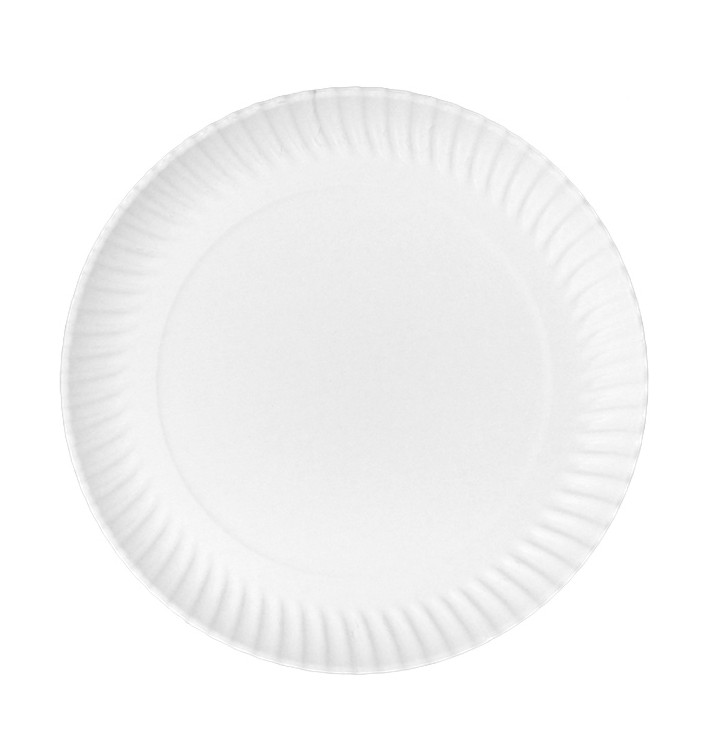 Piatto di Carta Tondo Bianco Ø32cm 600g/m² (50 Pezzi)