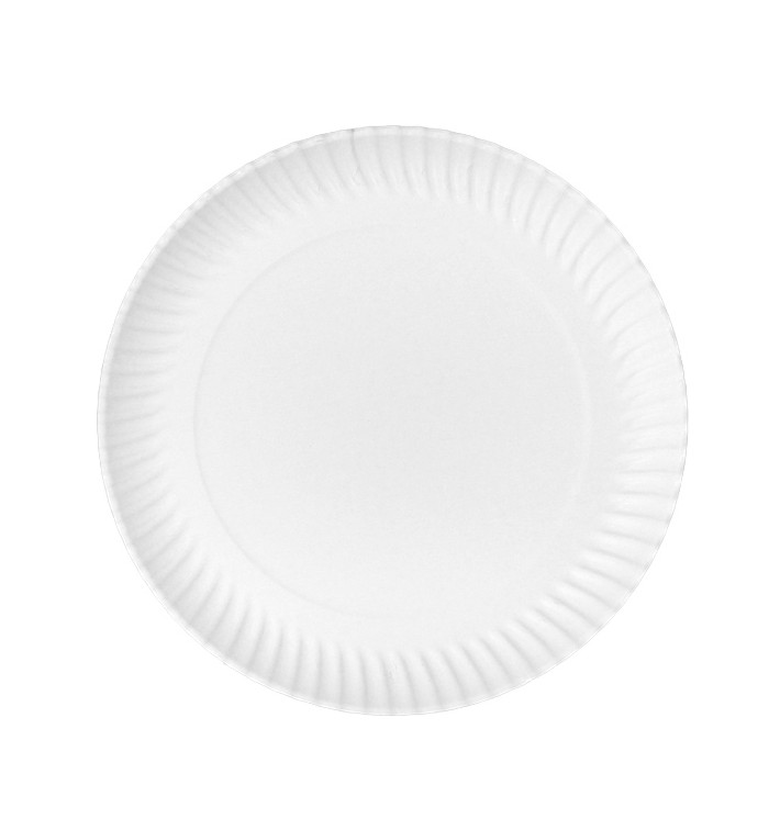 Piatto di Carta Tondo Bianco Ø27cm 550g/m² (50 Pezzi)